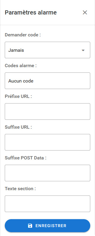 Paramètres Alarme