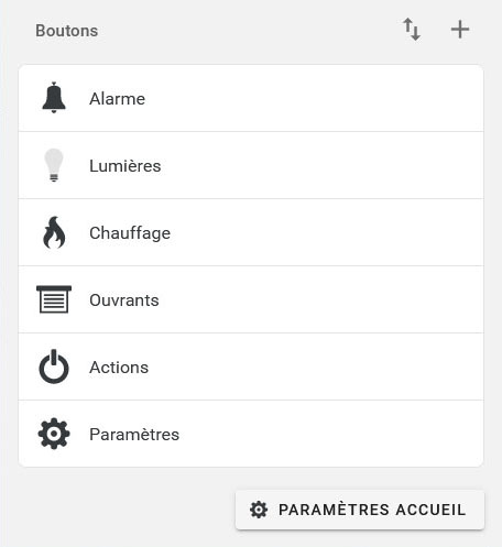 Boutons Accueil